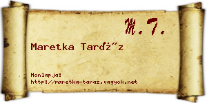 Maretka Taráz névjegykártya